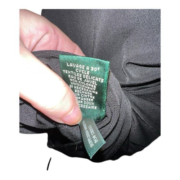 Lauren Ralph Lauren Wrap Dress Ruched Ponte Knit Sleeveless Black Size 6 Career - Picture 11 of 12